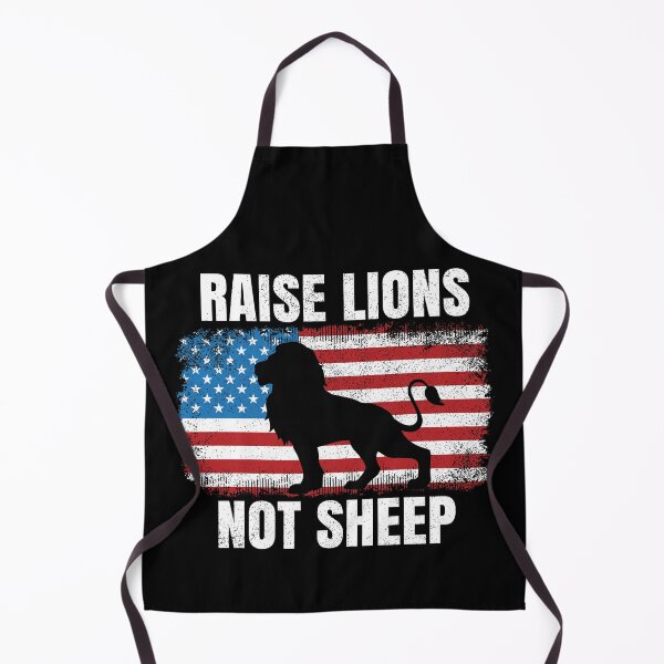 Item preview, Raise Lions Not Sheep Distressed Patriotic American Flag Leadership designed and sold by TexasMerch.