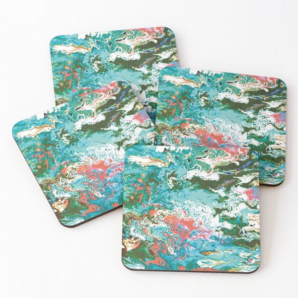 Item preview, Springtime Dreams of the Sea - Colorful Paint Pour/ Fluid Art - Unique and Vibrant Abstract Acrylic Paintings for Art Prints, Canvas Prints, Wall Art, Mugs, Leggings, Phone Cases, Tapestries and More designed and sold by cherdoodles.