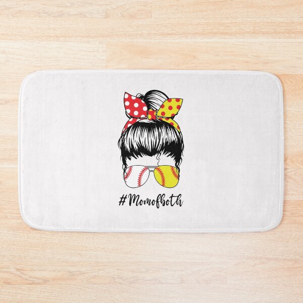 Item preview, Mom of Both Softball Baseball Funny Mom Messy Bun with Sunglasses Mothers Day designed and sold by clothesy7.