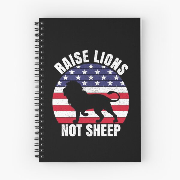 Item preview, Raise Lions Not Sheep Retro Distressed Patriotic American Flag Leadership designed and sold by TexasMerch.