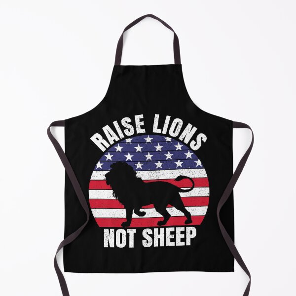 Item preview, Raise Lions Not Sheep Retro Distressed Patriotic American Flag Leadership designed and sold by TexasMerch.