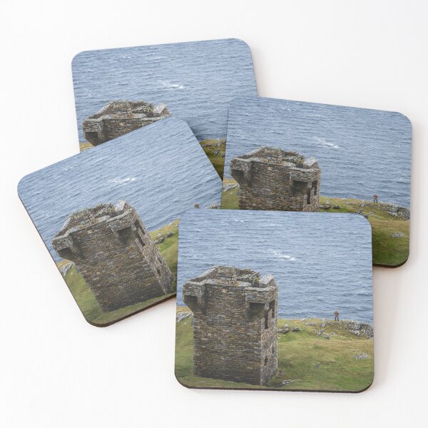 Item preview, A woman near the signal tower enjoys a view from Atlantic ocean cliffs Sliabh Liag, sometimes Slieve League or Slieve Liag, on the Atlantic coast of County Donegal, Ireland designed and sold by AlbertMi.