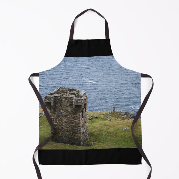 Item preview, A woman near the signal tower enjoys a view from Atlantic ocean cliffs Sliabh Liag, sometimes Slieve League or Slieve Liag, on the Atlantic coast of County Donegal, Ireland designed and sold by AlbertMi.