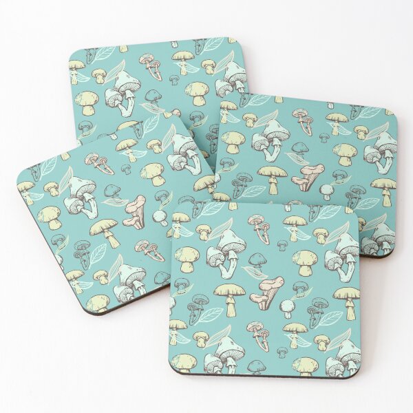 Item preview, Colorful Hand Drawn Mushroom Pattern Fungi Texture Monte Carlo Green designed and sold by SoccaTamam.