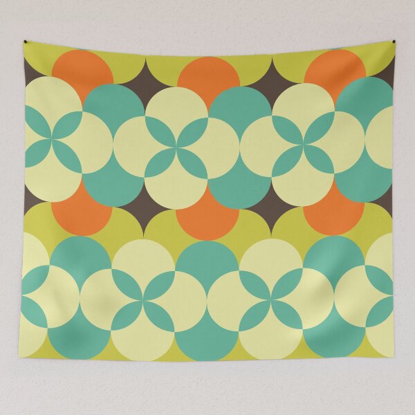 Item preview, Geometric Groovy retro pattern from the 70s - Green and Orange designed and sold by Schuva.