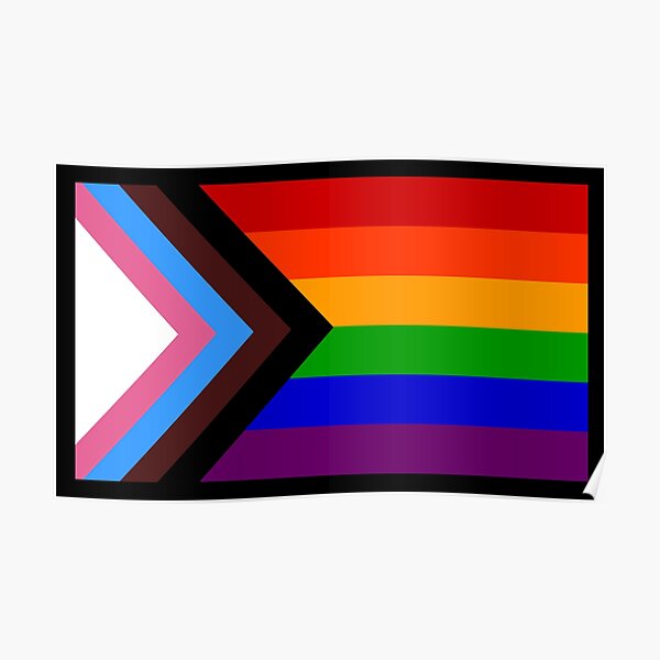 Póster «bandera Lgbtq Del Orgullo Progresivo Bandera Lgbt Colorida