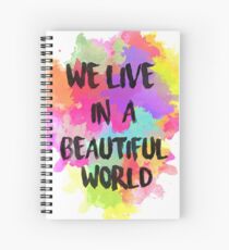 Cuaderno de espiral Vivimos en un mundo hermoso de acuarela