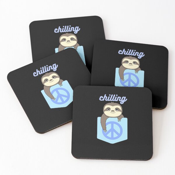 Item preview, Chilling - kawaii sleepy sloth in a shirt pocket designed and sold by GLwithUs.