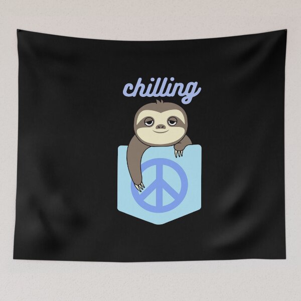 Item preview, Chilling - kawaii sleepy sloth in a shirt pocket designed and sold by GLwithUs.