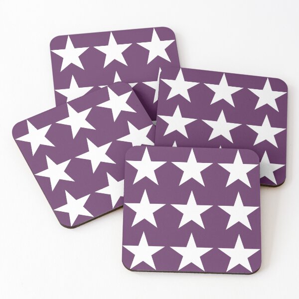 Item preview, Large WHITE and AUBERGINE PURPLE STARS  designed and sold by RachelMacht.