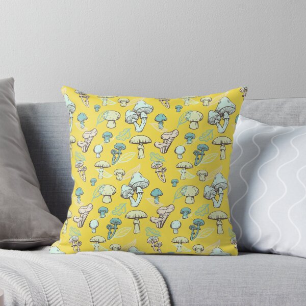 Item preview, Colorful Hand Drawn Mushroom Pattern Fungi Texture Illuminating Yellow designed and sold by SoccaTamam.