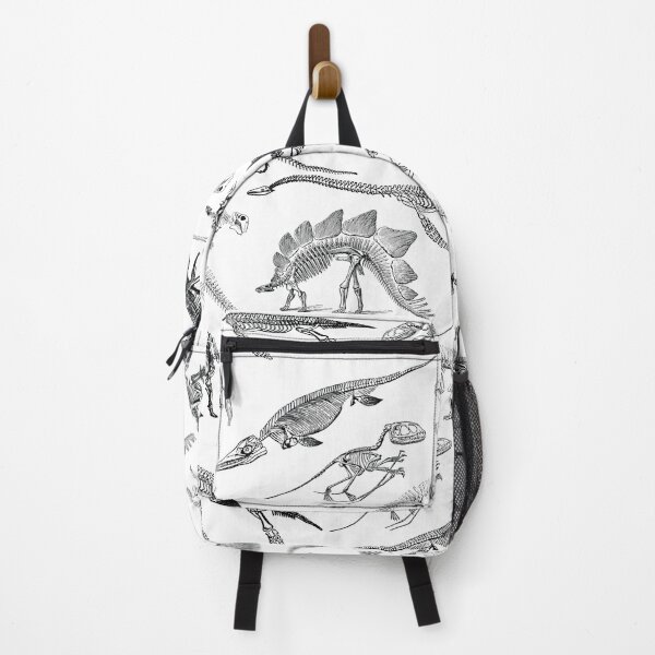 Item preview, Black and white dinosaur skeleton fossils pattern designed and sold by CynthiaGraphics.