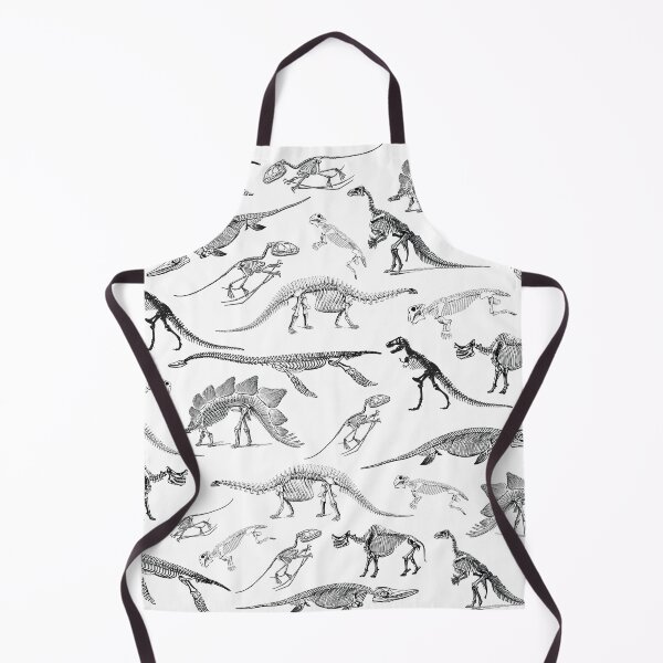 Item preview, Black and white dinosaur skeleton fossils pattern designed and sold by CynthiaGraphics.