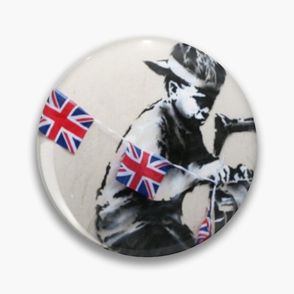 Item preview, Banksy slave child labour graffiti wall mural art sewing machine union jack flag designed and sold by MindChirp.