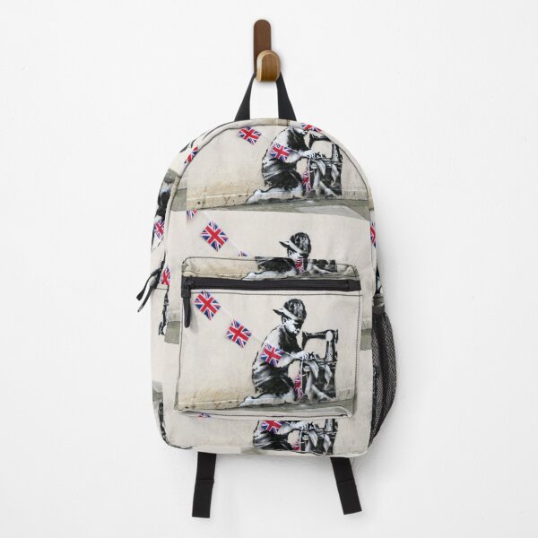 Item preview, Banksy slave child labour graffiti wall mural art sewing machine union jack flag designed and sold by MindChirp.