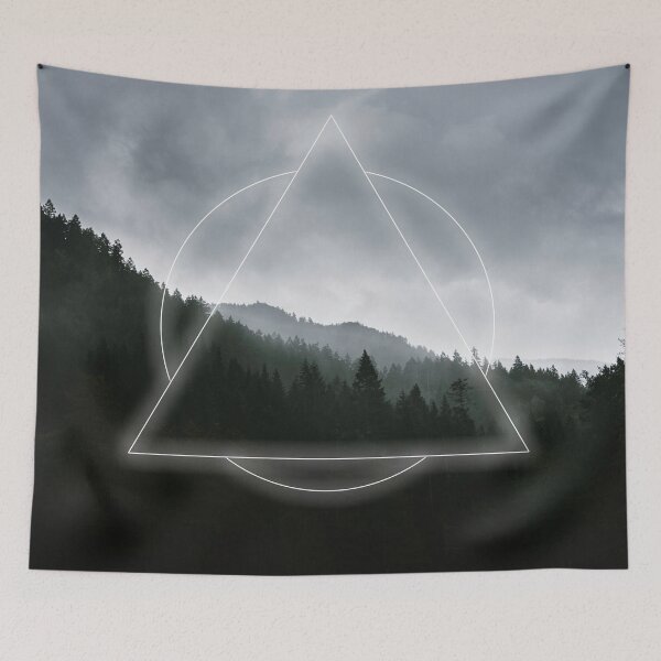Item preview, Geometric Foggy Moody Forest Landscape designed and sold by Robtography.