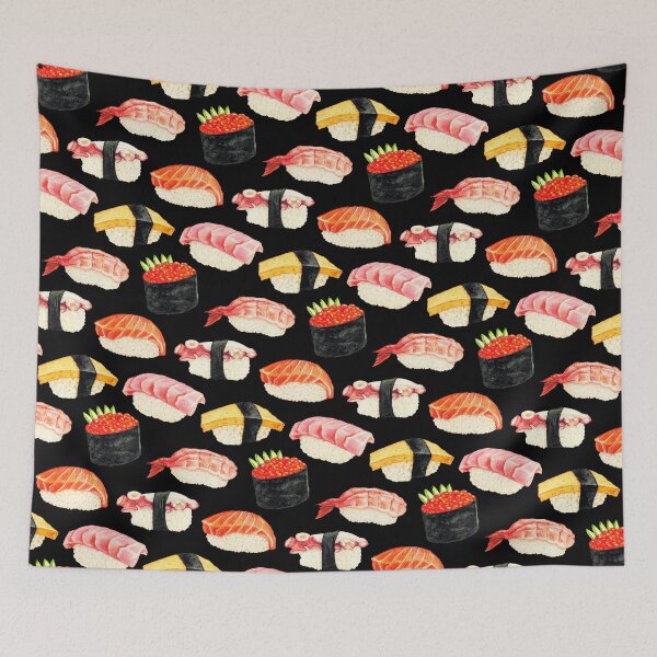 Item preview, Patrón Sushi Nigiri - Negro designed and sold by Kelly Gilleran.