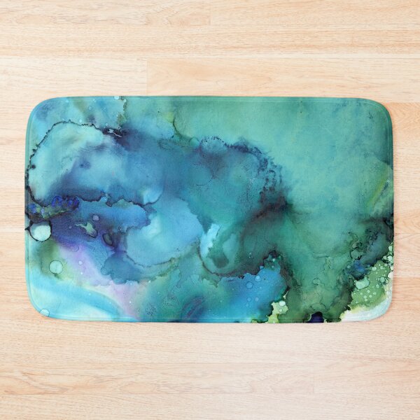 Item preview, Blue and green ink painting  designed and sold by Sue Zipkin.