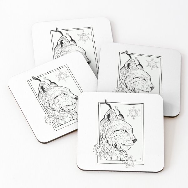 Item preview, arctic lynx and snowflakes designed and sold by weilertsen.