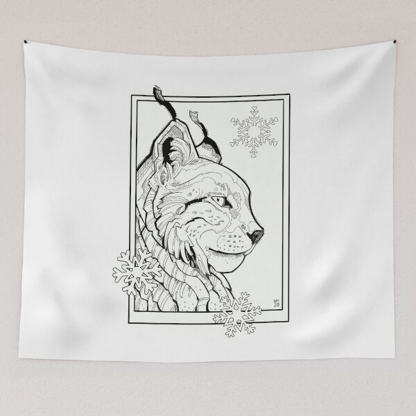 Item preview, arctic lynx and snowflakes designed and sold by weilertsen.