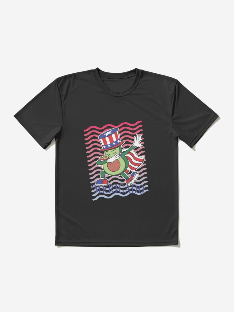 Funny Avocado Nacho Avocado Memorial Day Patriotic Avocado Independence Day Mericado Loose Crew Neck Shirt 4th of July Kawaii Merica
