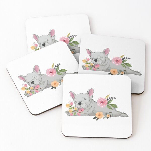 Item preview, French BullDog Laying With Flowers Design designed and sold by EarthArtDesigns.