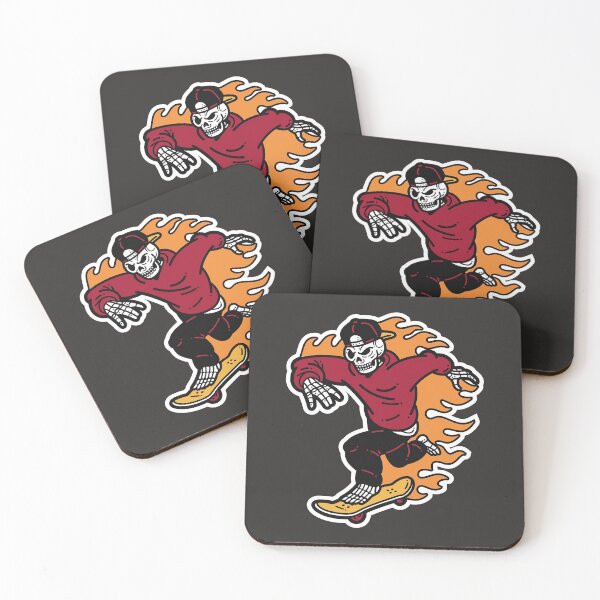 Item preview, Flaming Skeleton Skater Illustration designed and sold by SLAG-Creative.