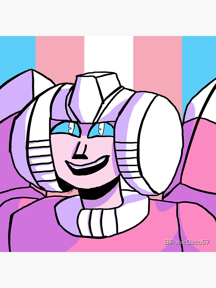"Trans Arcee" Sticker by BiPanicDisco67 Redbubble