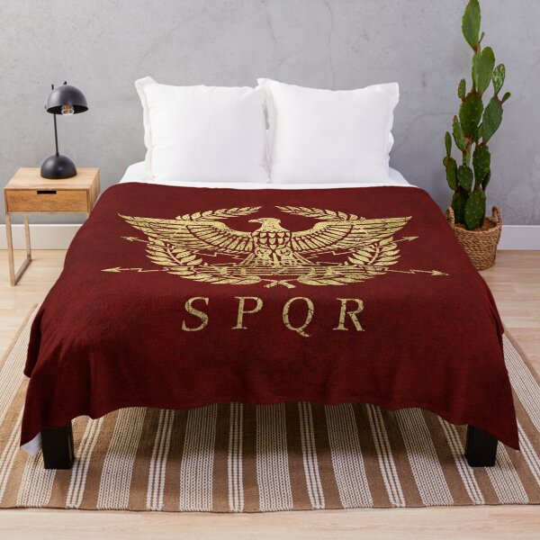 Roman Empire Emblem - Vintage Gold Throw Blanket