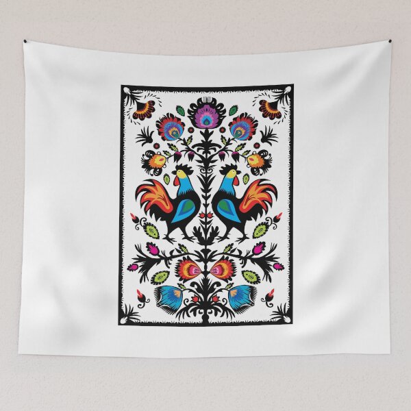 Item preview, Stunning folklore with two colorful roosters designed and sold by FK-UK.