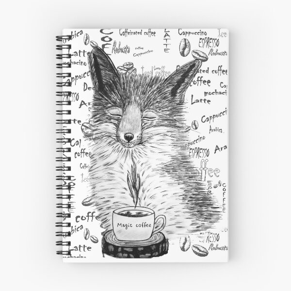 Item preview, Black and white fox enjoying coffee designed and sold by LiskaPS.