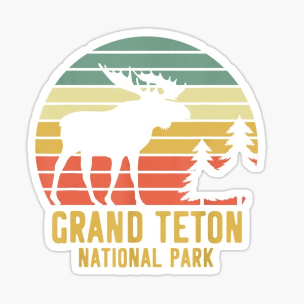 Artikel-Vorschau von Retro-Elch-Reisegeschenk des Grand Teton-Nationalparks Retro, designt und verkauft von minilda88.