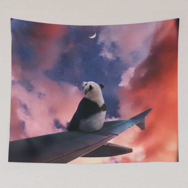 Item preview, Panda on the wing of the plane designed and sold by TALASHOP.