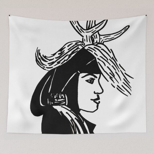 Item preview, Deer Woman - Black and White designed and sold by Niina  Niskanen.