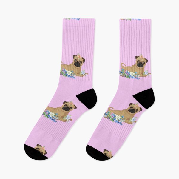 Item preview, Pug Doggie With Colorful Flowers Design designed and sold by EarthArtDesigns.