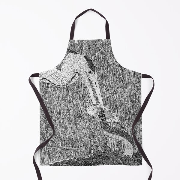 Item preview, The Heron, the Water Snake, and the Fish (B&W) designed and sold by wiqwac.
