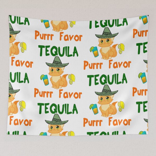 Aperçu de l'œuvre Tequila Purrr Favor Cat Cinco de Mayo Sombrero créée et vendue par gigipl7.