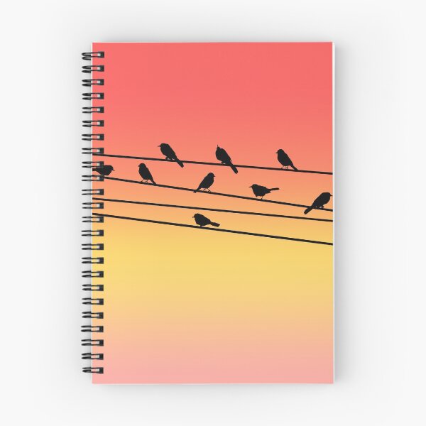 Item preview, Birds on Power Lines Pink Sunset Gradient designed and sold by Julie Erin Designs.