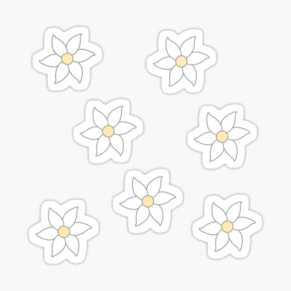 "Cute white flowers sticker pack" Sticker by MeIanie Redbubble