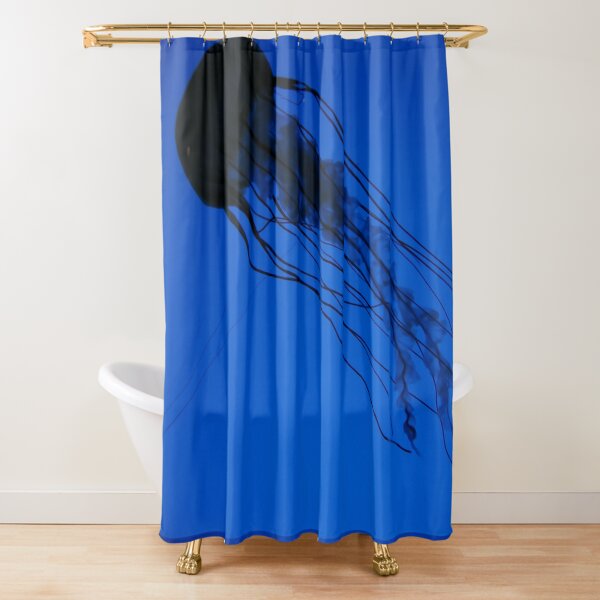Jelly Fish Blue Water Background Sea Ocean Shower Curtain