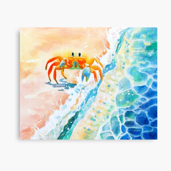Item preview, Beach Crab - ghost crab meets ocean designed and sold by SamNagelArt.
