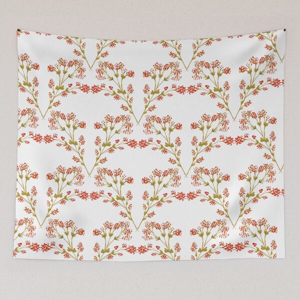 Item preview, Seam-less  Red and Green  floral Pattern designed and sold by seelya83.