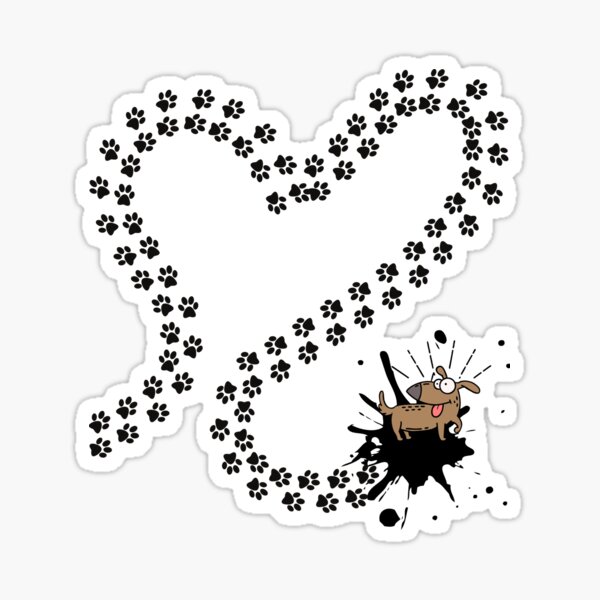 Ink Dog Paw Prints Sticker