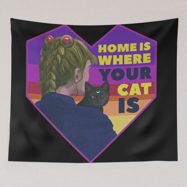 Item preview, Home is where your cute cat is designed and sold by DarrriaDesign.