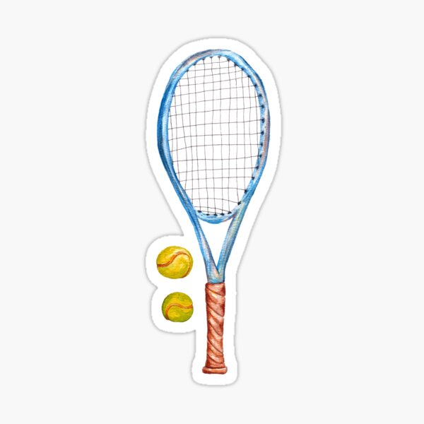 Tennis racket with tennis balls_2 Sticker