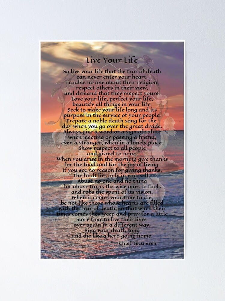 Live Your Life by Chief Tecumseh dream catcher by Irisangel, Redbubble