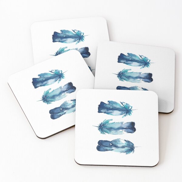 Item preview, Blue feathers watercolor illustration designed and sold by InnaPatiutko.