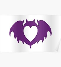 Clandestine Bat Heart - Purple Poster