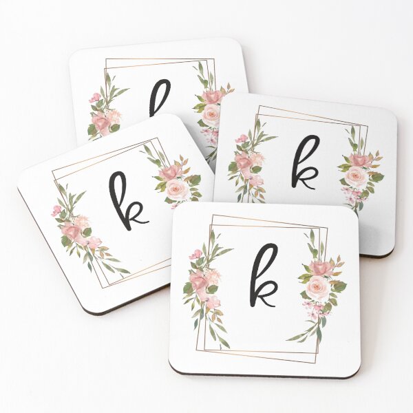 Item preview, Floral letter K monogram designed and sold by JustSeasons.