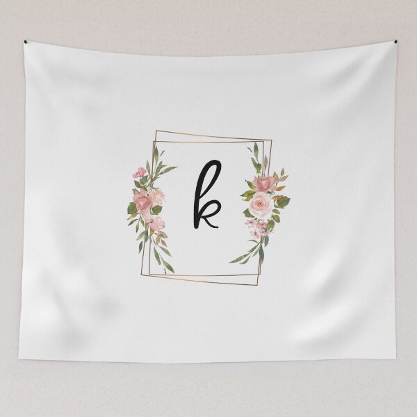 Item preview, Floral letter K monogram designed and sold by JustSeasons.